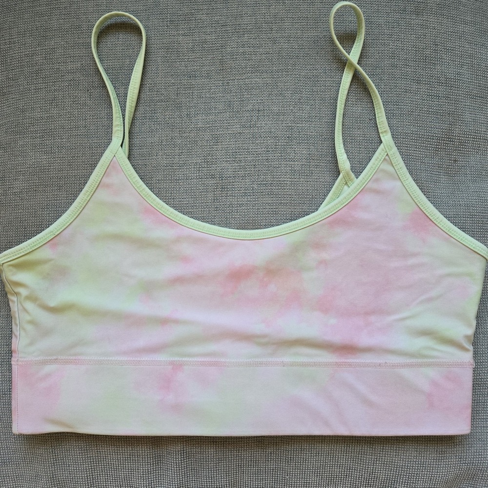 Fabletics Millie Reversible Bralette Size XL Low Impact Tie Dye Moisture Wicking